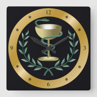 Bowl Of Hygieia~Pharmacy~Apothecary~Dispenssry ~ Square Wall Clock