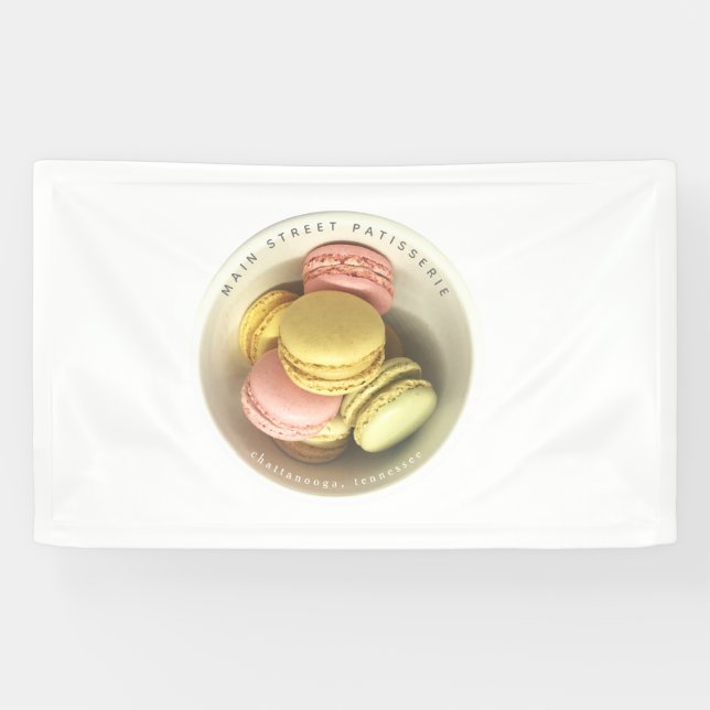 Bowl Of Macarons Photo Food Business Banner (Horizontal)