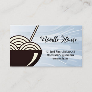 Bowl of Noodles and Chopsticks   Restaurant Business Card