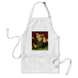 Bowl of Peonies and Rose,Vincent van Gogh Standard Apron