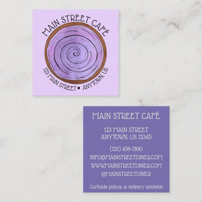 Bowl of POI Purple Hawaiian Food Taro Root Hawaii Square Business Card (Front/Back)
