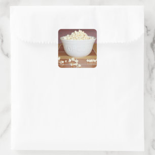 Bowl of Popcorn Square Sticker
