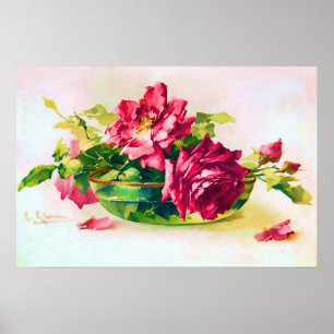 Bowl of Roses Poster