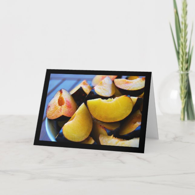 Bowl of Sliced Plum Fruit Card (Front)