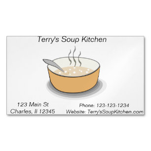 Bowl of Soup Magnetic Business Card