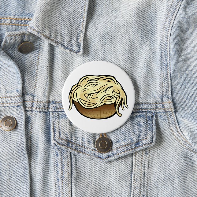 Bowl of Spaghetti Pasta Noodle Food 7.5 Cm Round Badge (Creator Uploaded)