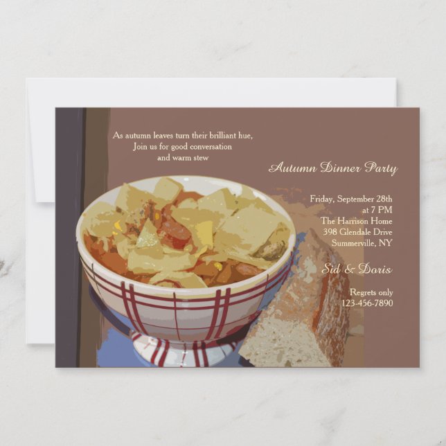 Bowl of Stew Dinner Party Invitation (Front)