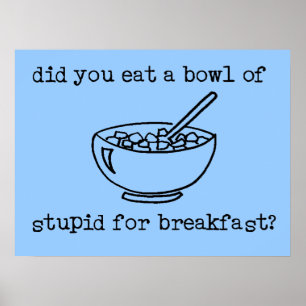 Bowl Of Stupid Funny Poster