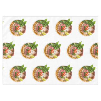 bowl of vietnamese PHO soup isolated on white Tablecloth