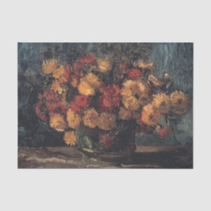 Bowl with Chrysanthemums by Vincent Van Gogh Tissue Paper