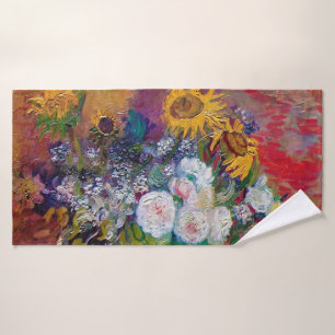 Bowl with Flowers, Van Gogh Bath Towel