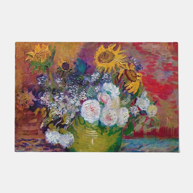 Bowl with Flowers, Van Gogh Doormat (Front)