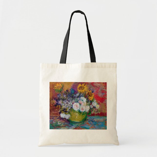 Bowl with Flowers, Van Gogh Tote Bag (Front)