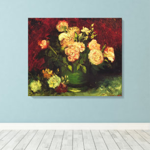 Bowl with Peonies and Roses by Vincent van Gogh Canvas Print