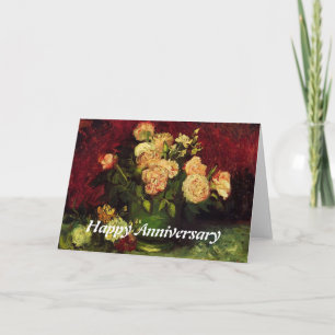 Bowl with Peonies and Roses by Vincent van Gogh Card