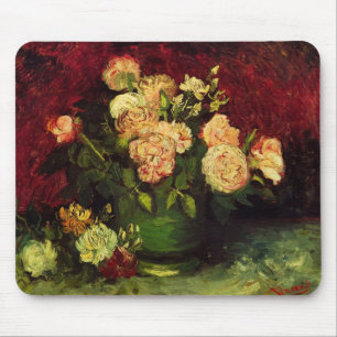 Bowl with Peonies and Roses by Vincent van Gogh Mouse Mat