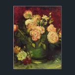 Bowl with Peonies and Roses by Vincent van Gogh Postcard<br><div class="desc">Bowl with Peonies and Roses by Vincent van Gogh is a vintage fine art post impressionism still life floral painting featuring a bouquet of pink peony and rose flowers in a vase. Fresh cut spring flowers from the garden. About the artist: Vincent Willem van Gogh (1853 -1890) was one of...</div>