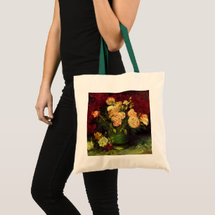 Bowl with Peonies and Roses by Vincent van Gogh Tote Bag