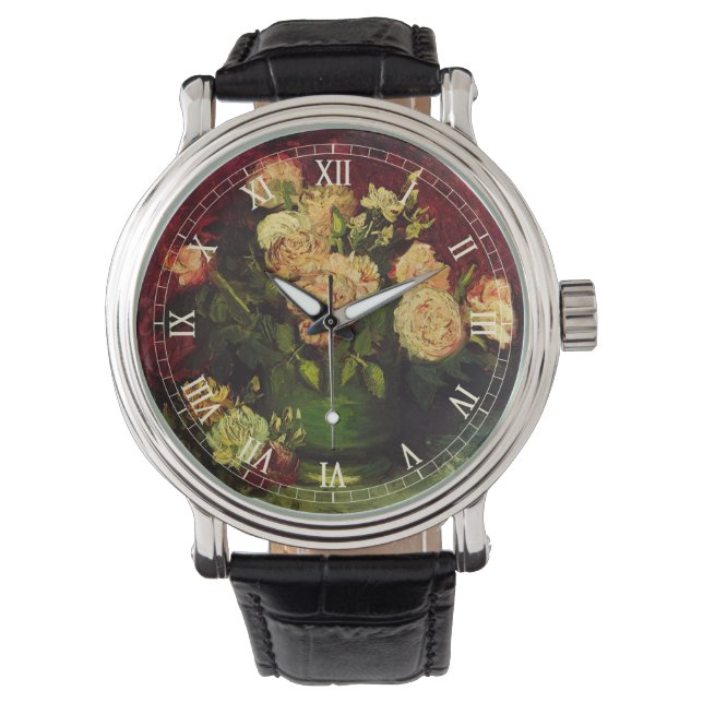 Bowl with Peonies and Roses by Vincent van Gogh Watch (Front)