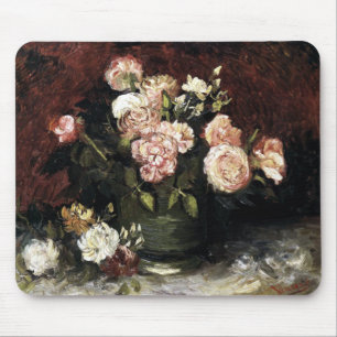 Bowl with Peonies and Roses - Gogh Mouse Mat
