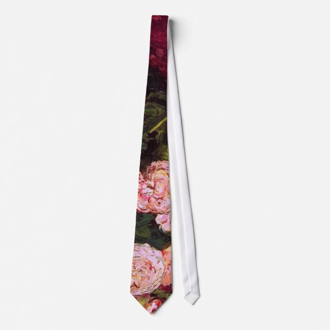 Bowl with Peonies & Roses Van Gogh Fine Art Tie (Front)