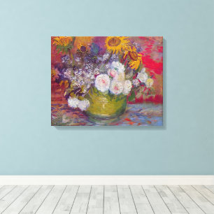 Bowl with Sunflowers and Roses by Vincent van Gogh Canvas Print
