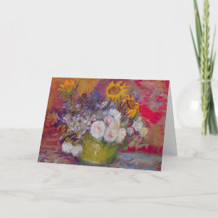 Bowl with Sunflowers and Roses by Vincent van Gogh Card