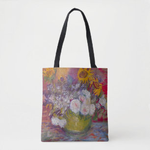 Bowl with Sunflowers and Roses by Vincent van Gogh Tote Bag