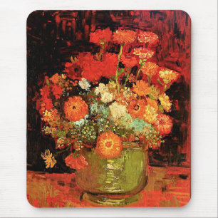 Bowl with Zinnias by Vincent van Gogh, Mouse Mat