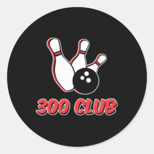 Bowler 300 Club Logo T Shirt Classic Round Sticker