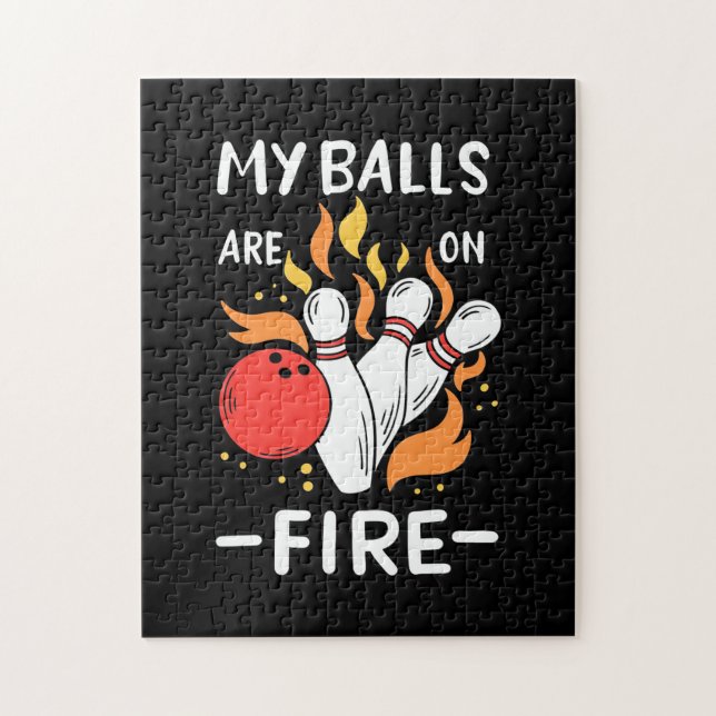 Bowler Balls Are On Fire Jigsaw Puzzle (Vertical)