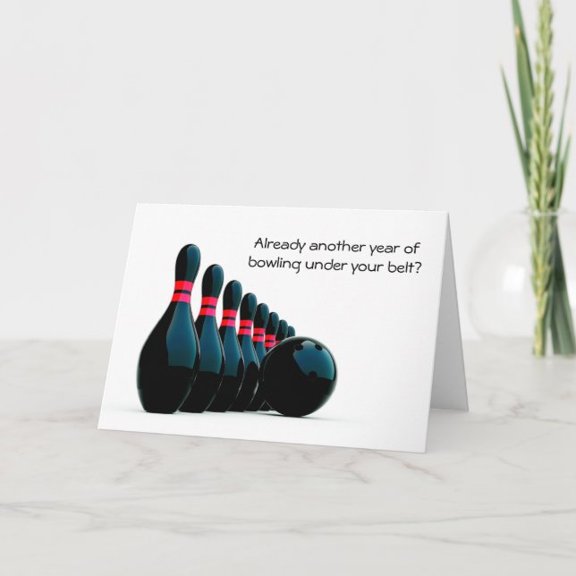 Bowler Bowling Birthday Greeting Card (Front)