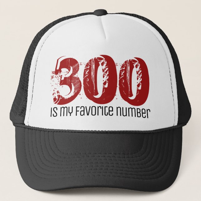 Bowler Bowling Perfect Score 300 Favourite Number Trucker Hat (Front)