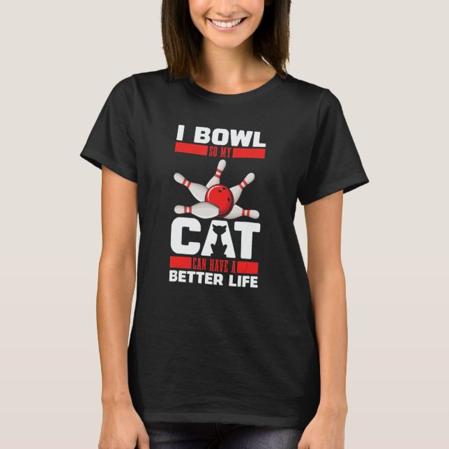 Bowler Cat Alley Team   League Bowling T-Shirt (Front)
