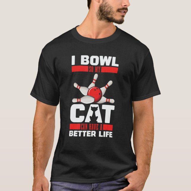 Bowler Cat Alley Team   League Bowling T-Shirt (Front)