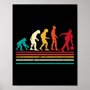 Bowler Evolution Retro Bowling Team Men Women Kids Poster