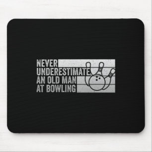 Bowler Funny An Old Man At Bowling Mouse Mat