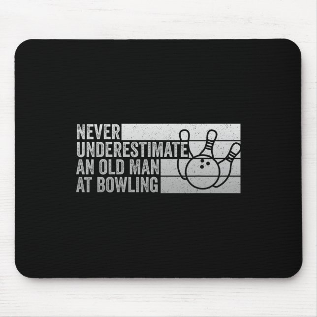Bowler Funny An Old Man At Bowling  Mouse Mat (Front)