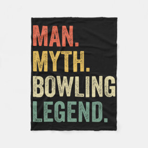 Bowler Funny Man Myth Bowling Team Legend Vintage  Fleece Blanket