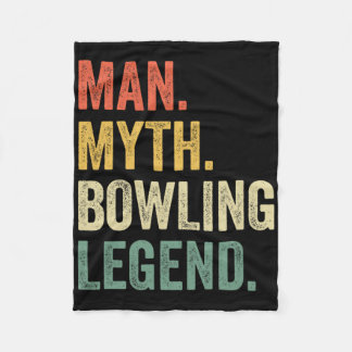 Bowler Funny Man Myth Bowling Team Legend Vintage  Fleece Blanket