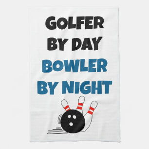 Bowler Golfer Tea Towel