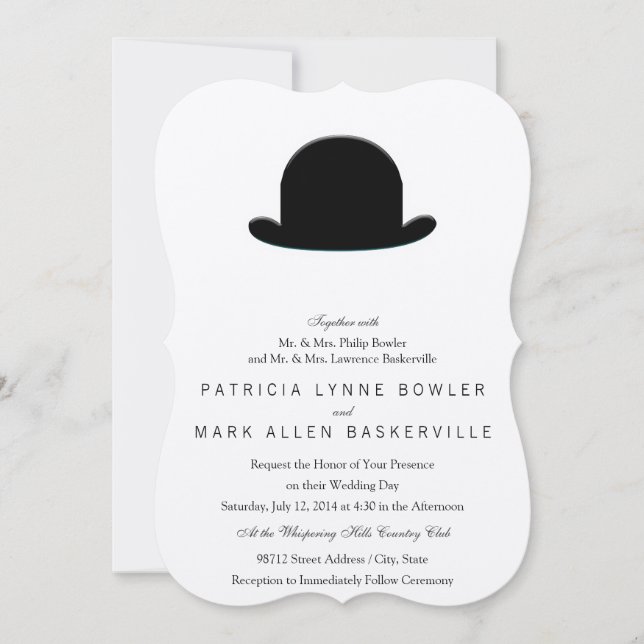 Bowler Hat Invitation (Front)