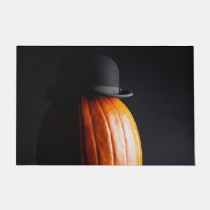 Bowler Hat Pumpkin Doormat