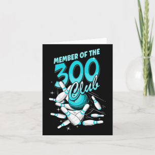 Bowler Knock Down Pins Motif Member Of The 300 Clu Card