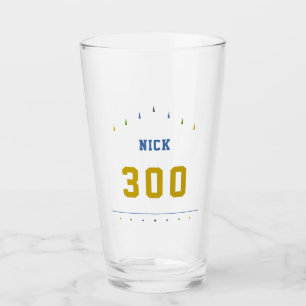 Bowler Name & Bowling Score Colourful Personalised Glass