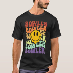 bowler retro smile face vintage bowling team alley T-Shirt