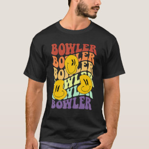 bowler retro smile face vintage bowling team alley T-Shirt