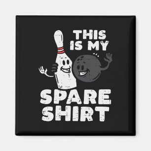 Bowler This Is My Spare Shirt Bowling Team Women M Magnet