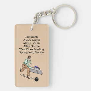 Bowlers 300 Game, Fully Customisable Text Key Ring