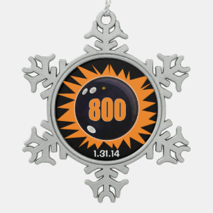 Bowler's 800 Series, Bowling Ball Graphics, Snowflake Pewter Christmas Ornament